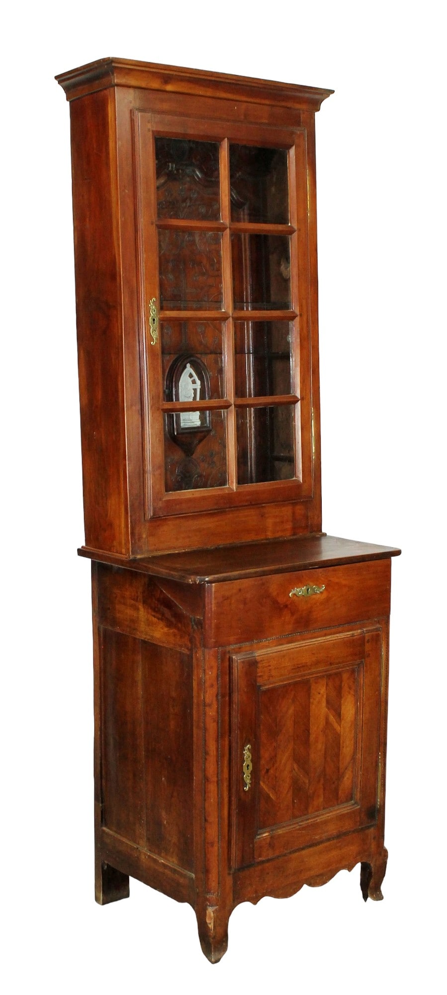 French reliquary cabinet with carved niche