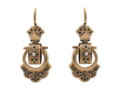 Antique Victorian Rose Gold Earrings