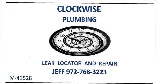 On location at Clockwise Plumbing LLC, a Plumber in Mesquite, TX