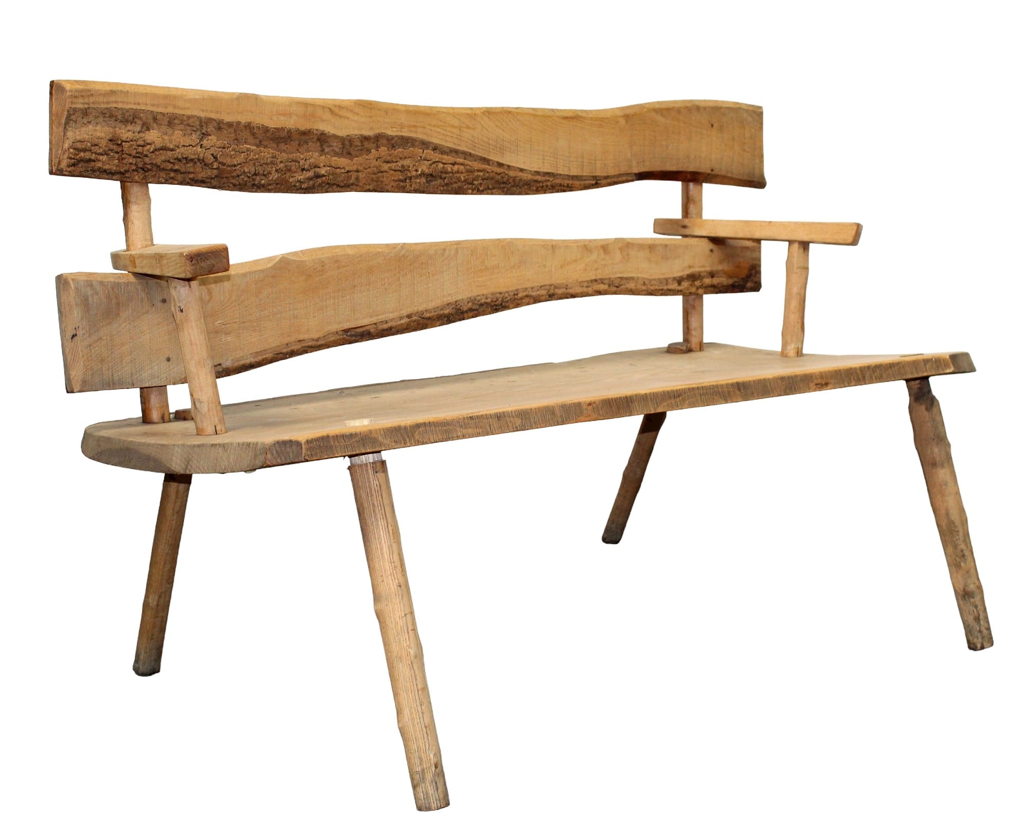 French naturalistic bench in chestnut