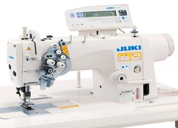 JUKI LH-3568A-7 and LH-3568A
Semi-dry-head, 2-needle, Lockstitch Machine with Organized Split Needle Bar