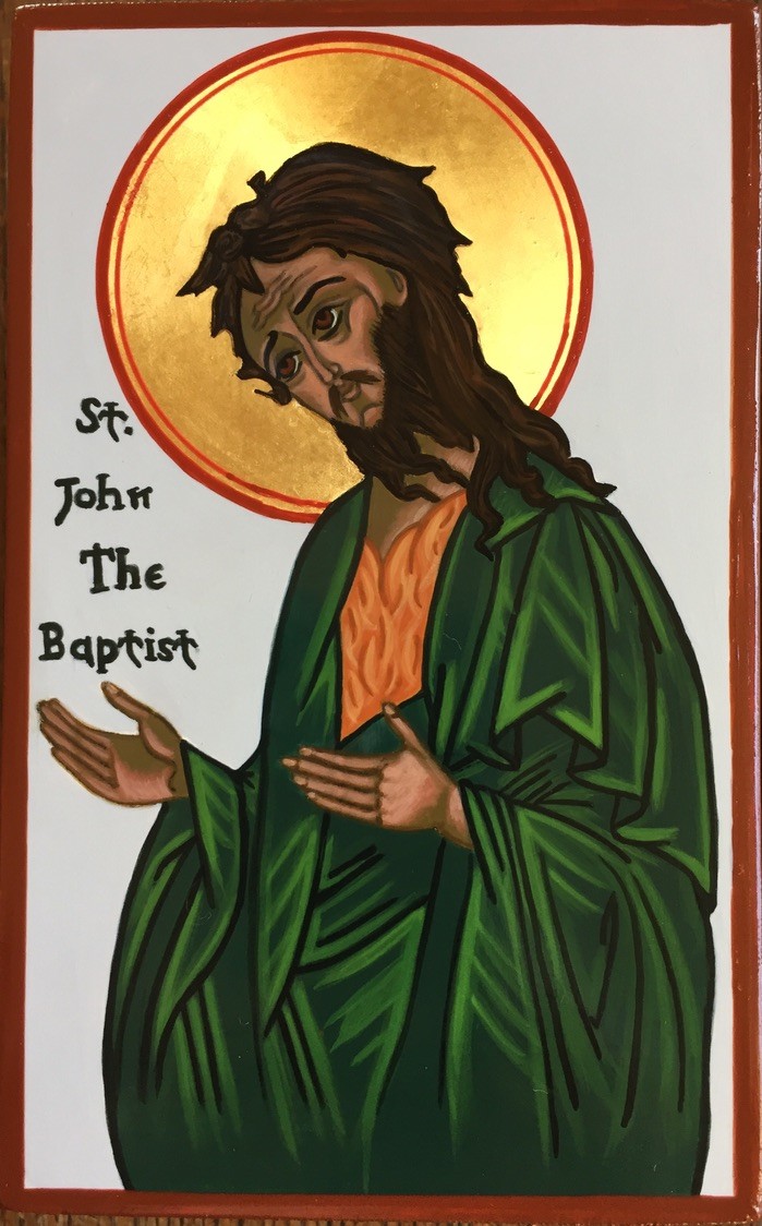 St. John the Baptist, Jesus' cousin, Baptized Jesus. Feast day June 24.