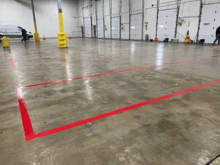 lines for dock doors in warehouse