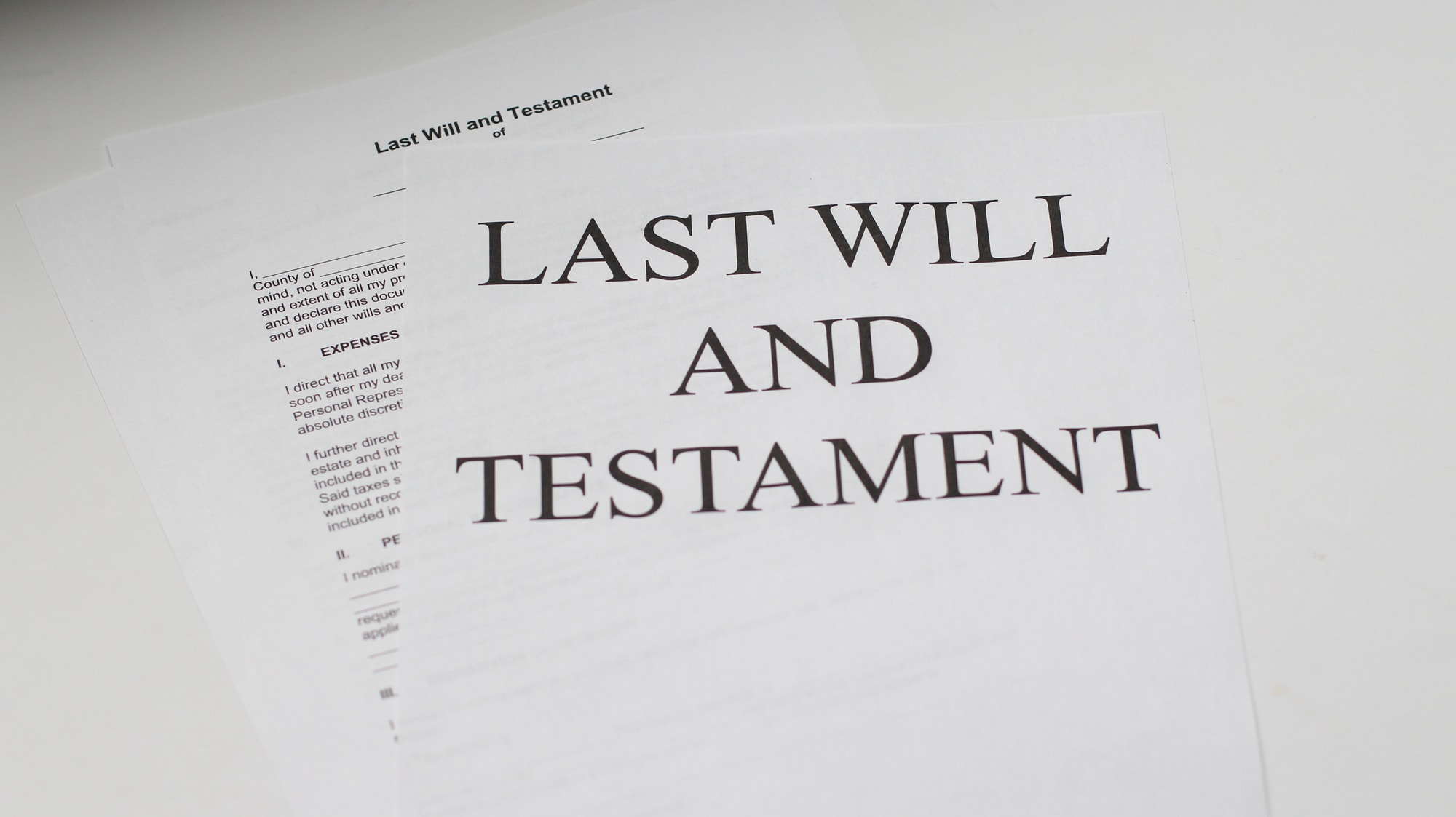 Last Will and Testament. Helping with estate planning. 