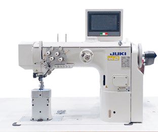 JUKI PLC-2760RDV8-HMC
2-needle, Semi-dry, Post-bed, Unison-feed, Lockstitch Machine with Vertical-axis 2.0 Fold-Capacity Hook, Decorative Stitch