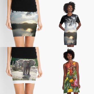 Mini Skirts and dresses featuring photography by Jennifer Priester.