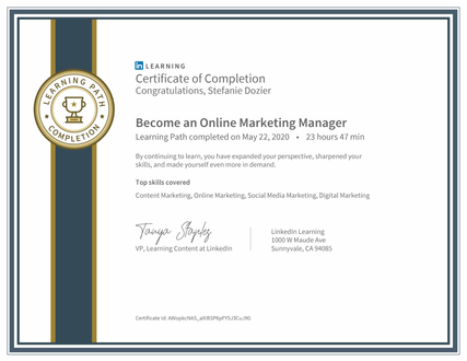 Online Marketing Management - TO BEC OMPLETED 5/2020