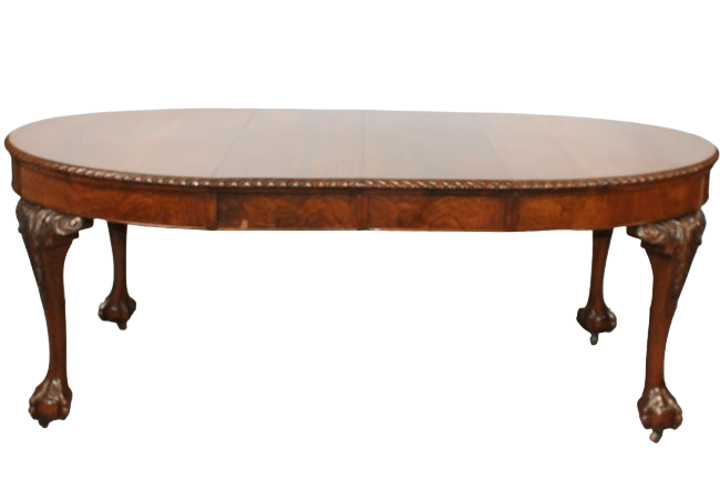Antique English mahogany crank table