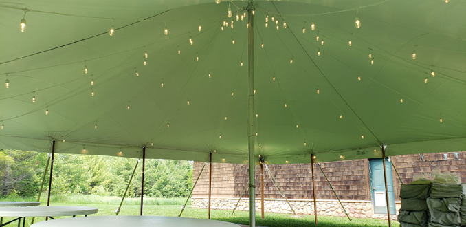 Tent wedding lighting. Tent lighting by Duluth Event Lighting.
