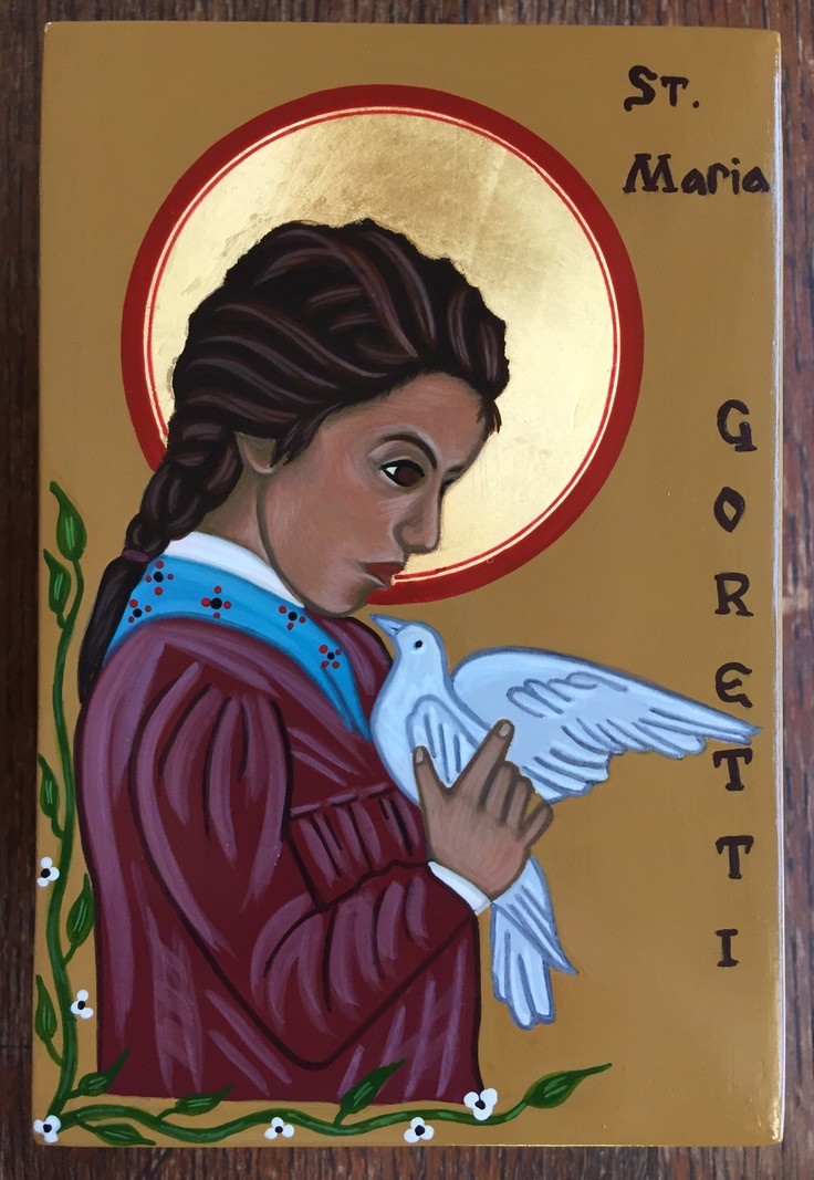 St.Maria Goretti, Patron of youth, young women, purity, victims of rape. Feast day July 6.
