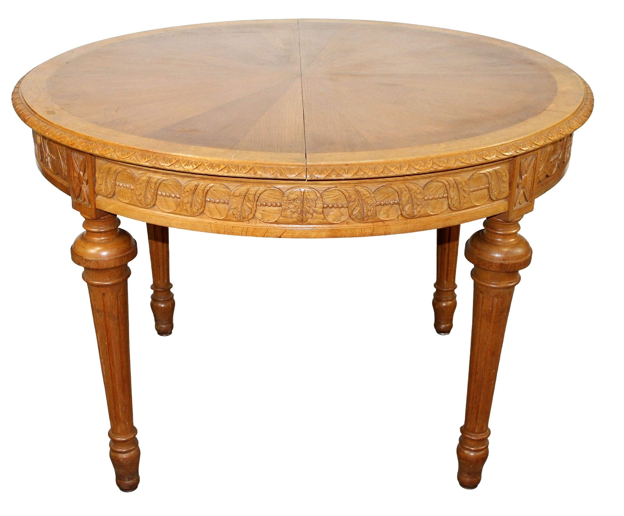 French Neo- Classical table with fluted legs