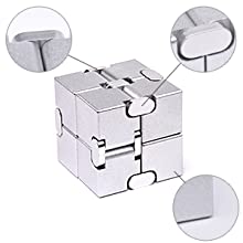 JOEYANK Fidget Cube New Version Fidget Finger Toys - Metal Infinity Cube Prime for Stress and Anxiety