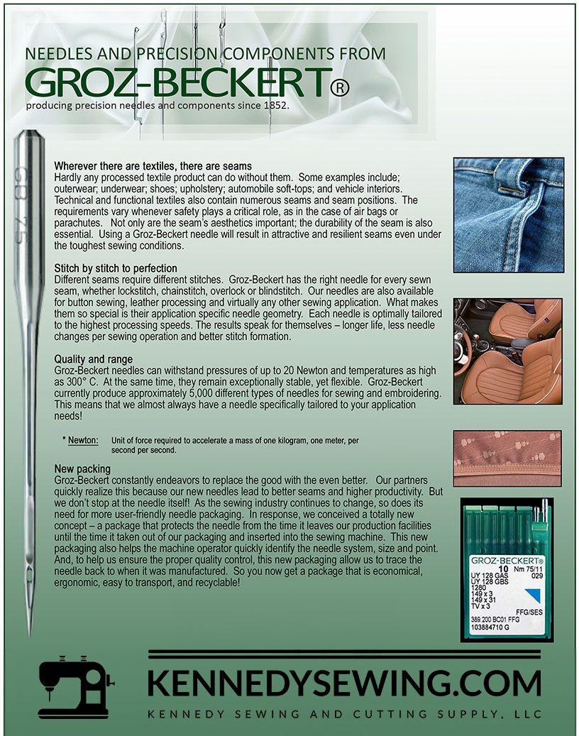 NEEDLES and PRECISION COMPONENTS FROM
GROZ-BECKERT