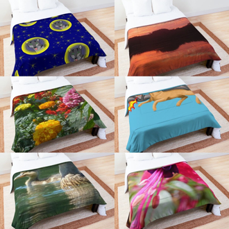 Comforters featuring art and photography by Jennifer Priester.