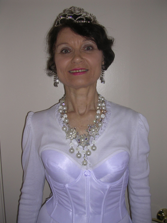Helena in White Queen Detail Dress