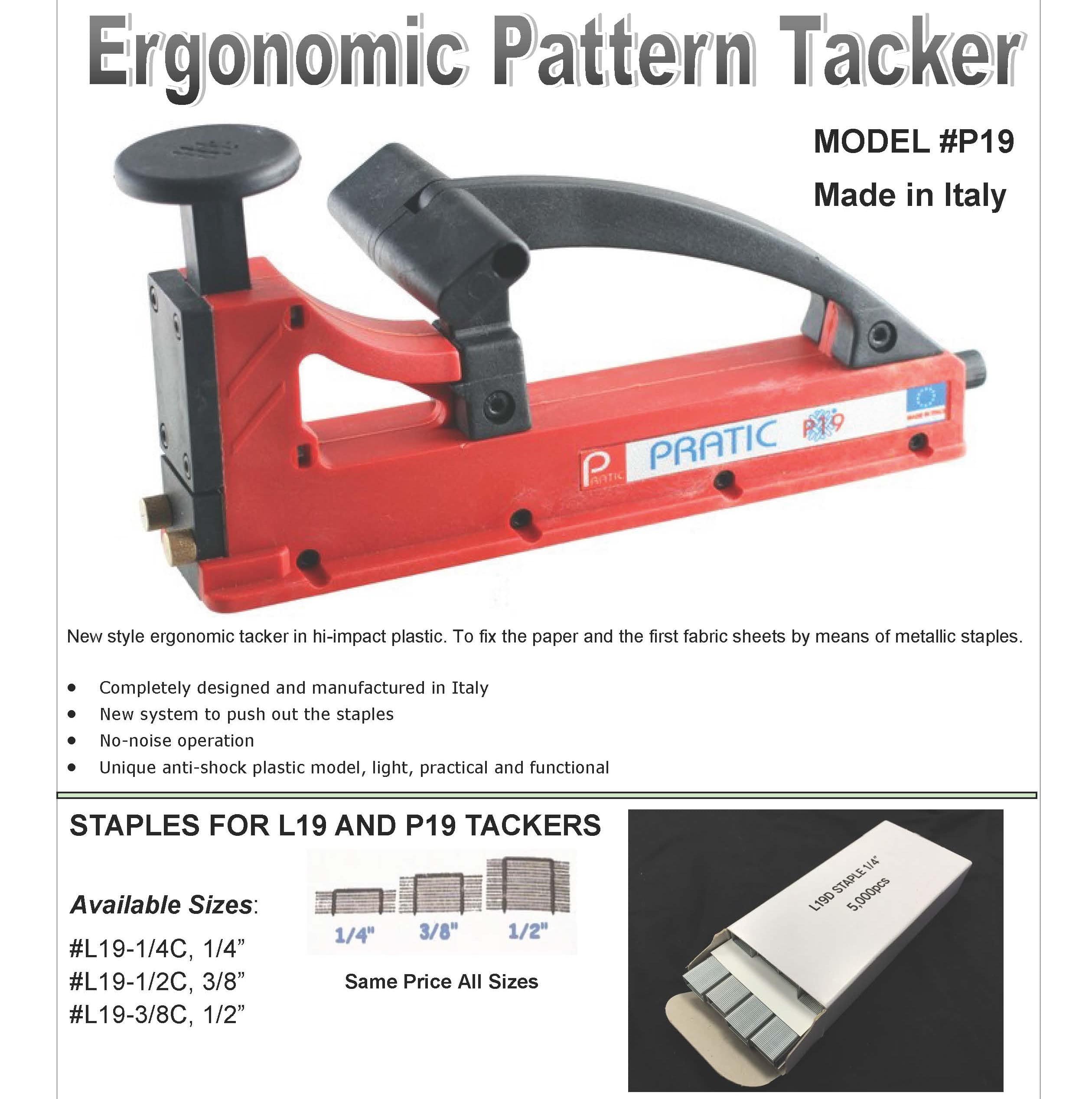 P19 ERGONOMIC PATTERN TACKER
STAPLES FOR P19 and L19