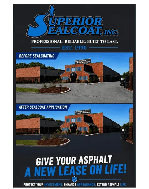 before and after seal coating parking lot in Massachusetts.