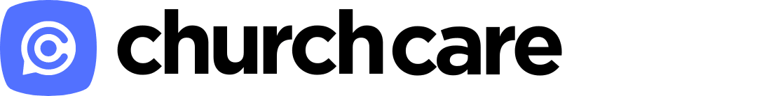 The primary logo for Church Care, Church website design, tech support and church operations