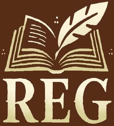 Halloween Logo for Website Page of Author Richelle E. Goodrich Logo with initials of Richelle E. Goodrich carved into a pumpkin. Special logo for the month of October.