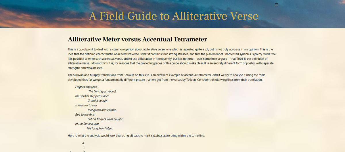 Field Guide to Alliterative Verse: A Prosodic Primer